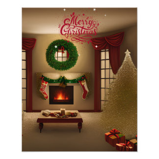 Impression Photo Joyeux Noël - Noël lumière - arbre de Noël