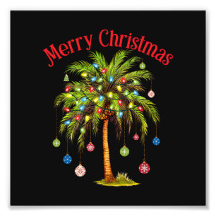 Impression Photo Joyeux Noël Palmier Lumière Noël Tropical