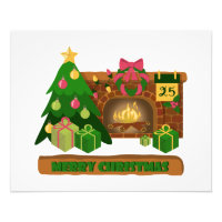 Joyeux Noël près de la cheminée bonfire xmas arbre