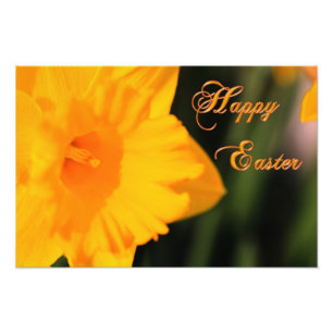 Impression Photo Joyeux Pâques Jaune Printemps Daffodil Fleur