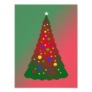Impression Photo Joyeux sapin rouge vert