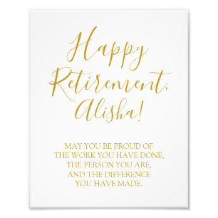 Impression Photo Joyeux signe de retraite, signe cadeau de retraite