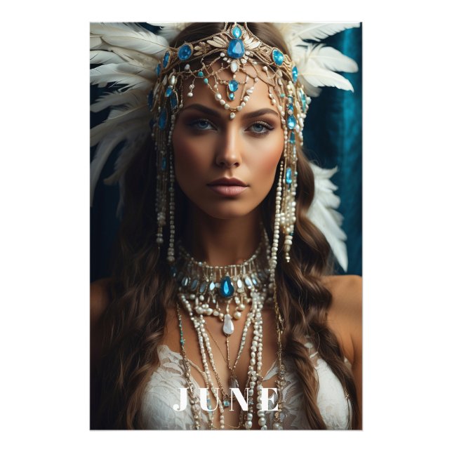 Impression Photo *~ JUIN Boho Headdress PEARLS AP53 (Devant)