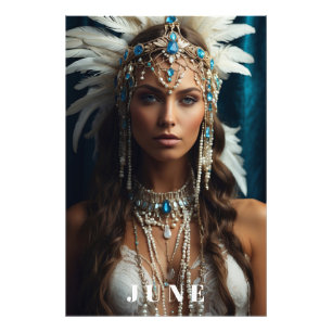 Impression Photo *~ JUIN Femme ANNIVERSAIRE PEARLS Boho AP53