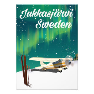 Impression Photo Jukkasjärvi Suède affiche de vacances aurore boréa