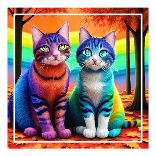 Impression Photo Jumeaux de chats Art numérique-56467