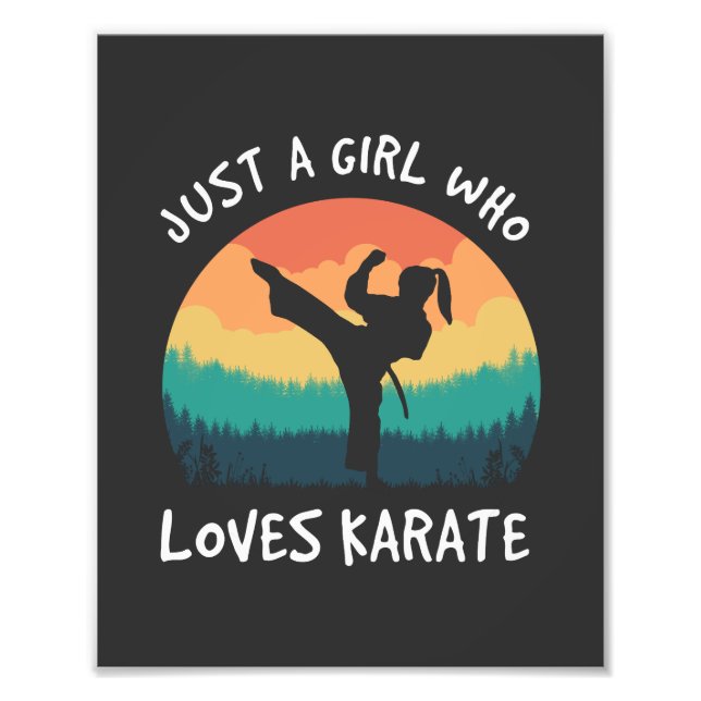 Impression Photo Just a Girl Who Love Karate - Retro Karate Girl (Devant)