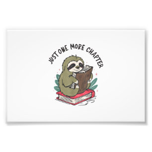 Impression Photo Juste un chapitre de plus Cute Sloth Bookworm Slot