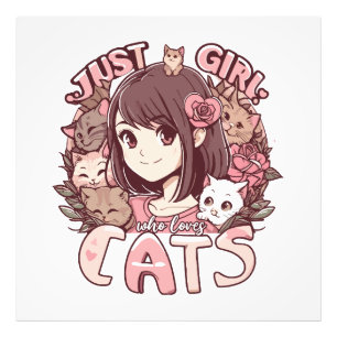Impression Photo juste une fille qui aime les chats