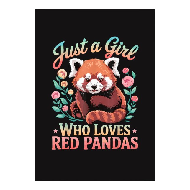 Impression Photo Juste Une Fille Qui Aime Les Pandas Rouges (Devant)