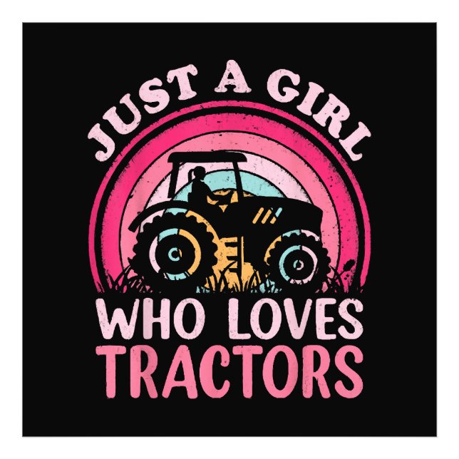 Impression Photo Juste Une Fille Qui Aime Les Tracteurs (Devant)