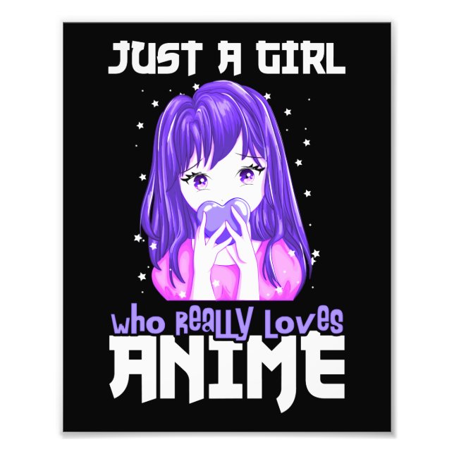 Impression Photo Juste une fille qui aime vraiment l'Anime en viole (Devant)