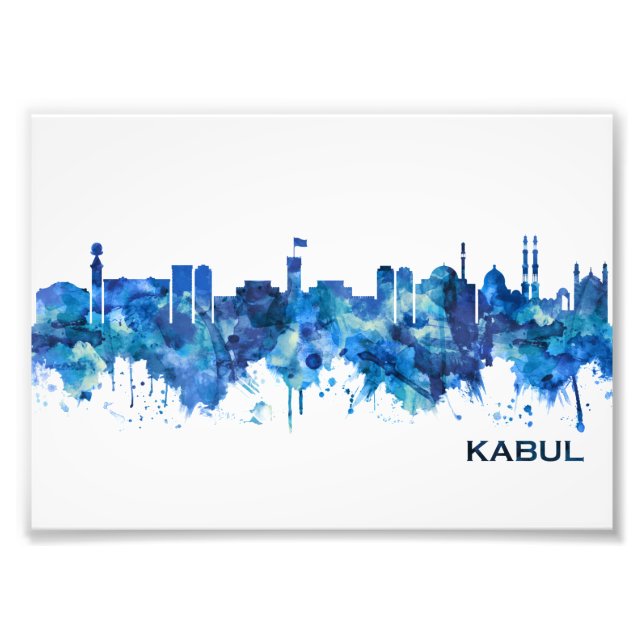 Impression Photo Kaboul Afghanistan Skyline Blue (Devant)
