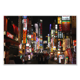 Impression Photo Kabukichō Tokyo Neons par nuit, Japon