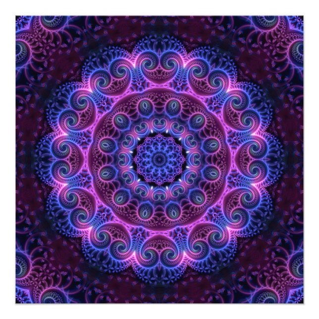 Impression Photo Kaleidoscope Apophyse Coeurs Mandala (Devant)