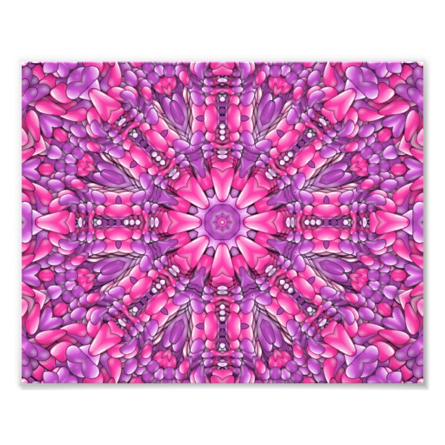 Impression Photo Kaleidoscope Vintage rose et violet (Devant)