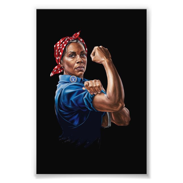 Impression Photo Kamala Harris 2024 Rosie la riveteuse Chat sans en (Devant)