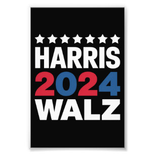 Impression Photo Kamala Harris Walz Pour Président Vice-Président 