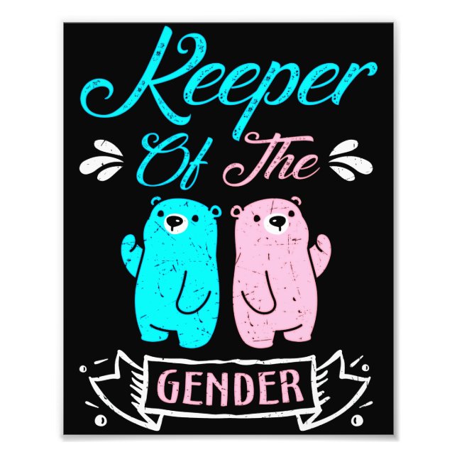 Impression Photo Keeper of the Gender Pink and Blue Teddy Bear (Devant)