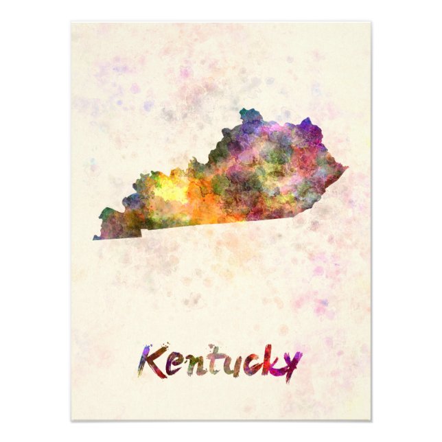 Impression Photo Kentucky US state in watercolor (Devant)