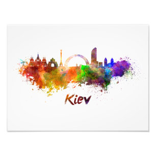 Impression Photo Kiev skyline in watercolor