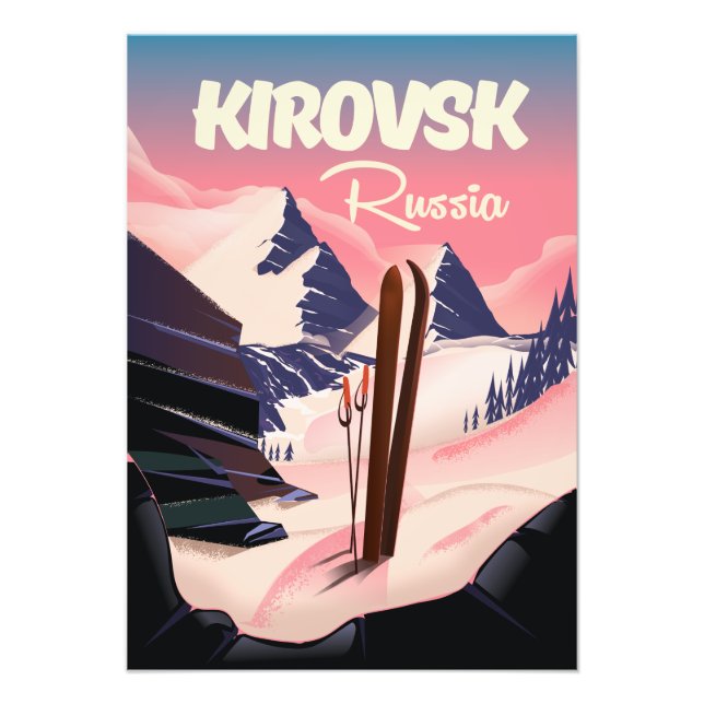 Impression Photo Kirovsk Russie affiche de voyage ski (Devant)