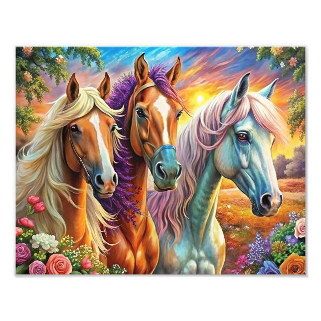 Impression Photo Kit de peinture en diamant 5D Design de cheval do- (Devant)