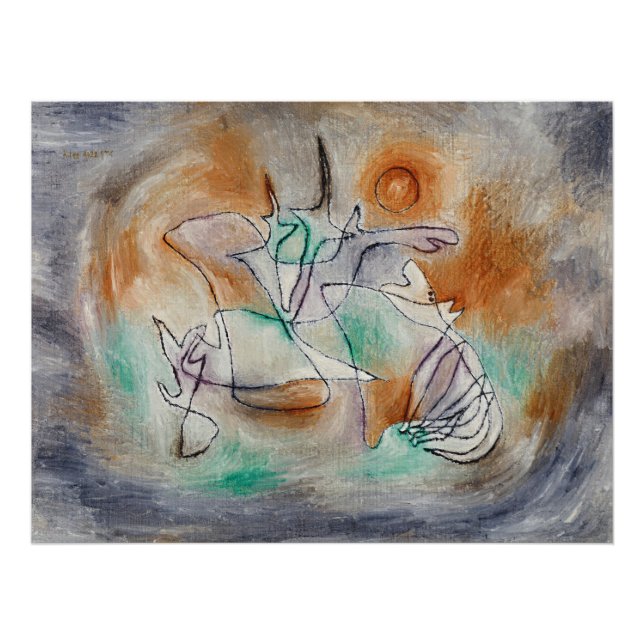 Impression Photo Klee - Howling Dog, art abstrait, (Devant)