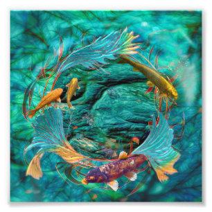 Impression Photo Koi Fish NAGER EN PAIX