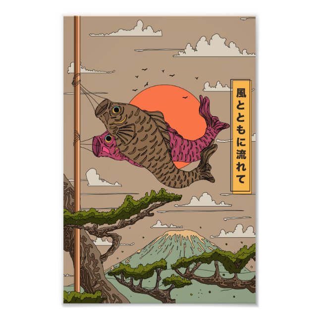 Impression Photo Koinobori Coulant avec le Vent (Devant)