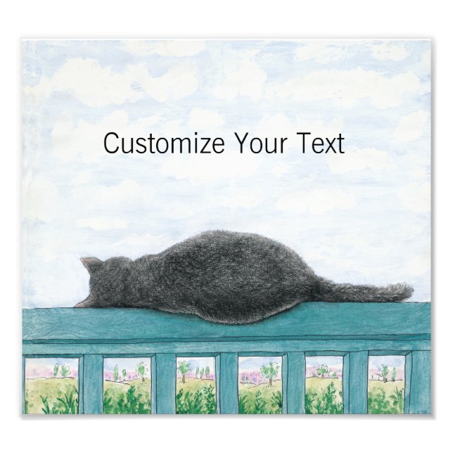 Impression Photo Kramer Le Chat Dormir Sur Le Balcon (Devant)