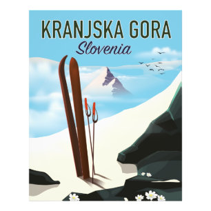 Impression Photo Kranjska Gora Slovénie affiche ski