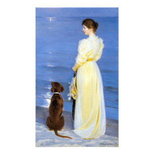 Impression Photo Kroyer - La femme et le chien de l'artiste sur le