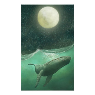 Impression Photo La baleine et la lune