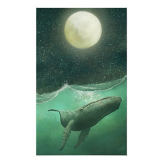 Impression Photo La baleine et la lune