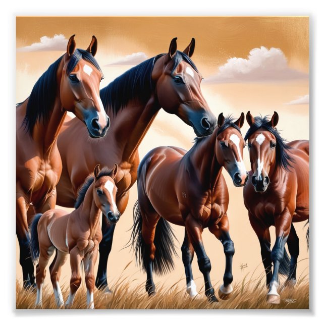 Impression Photo La beauté des chevaux américains (Devant)