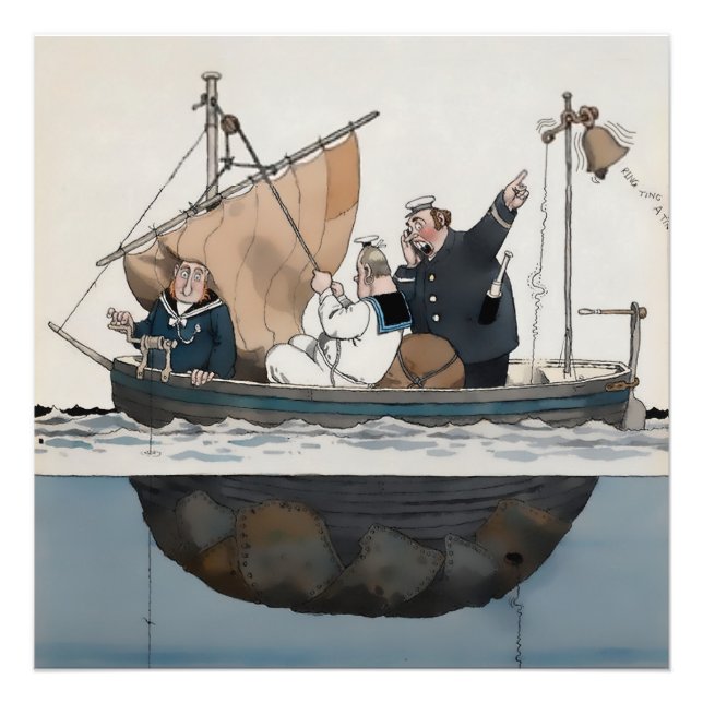 Impression Photo « La cloche bernacle » par W Heath Robinson (Devant)