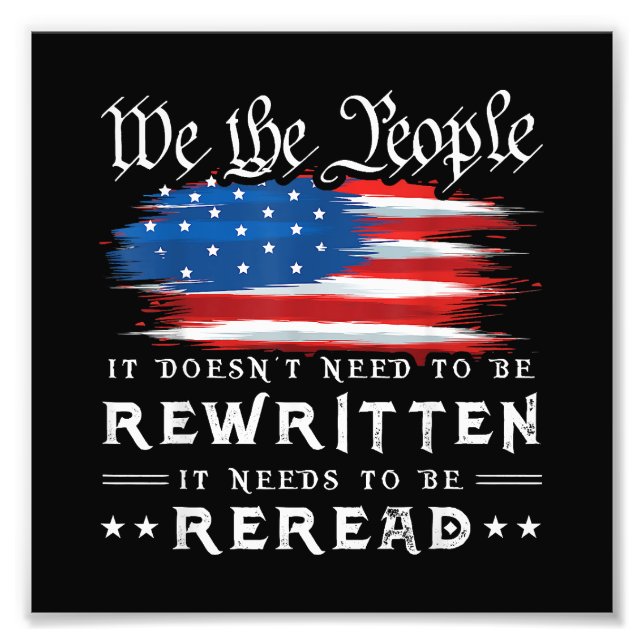 Impression Photo La Constitution américaine du drapeau doit être re (Devant)