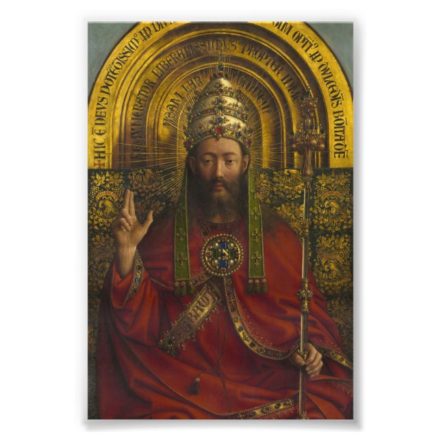 Impression Photo La Déité Enthronée, Christ, Le Retable De Gand (Devant)