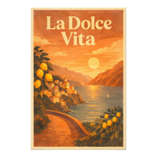 Impression Photo La Dolce Vita – Affiche de voyage de la côte itali