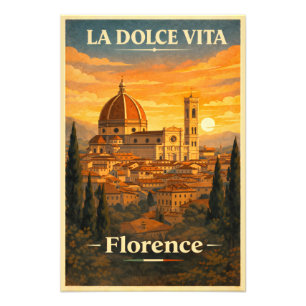 Impression Photo La Dolce Vita - Affiche de voyage vintage de Flore