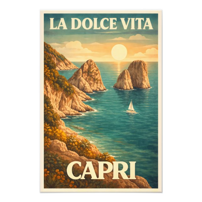 Impression Photo La Dolce Vita Capri Vintage Travel  (Devant)