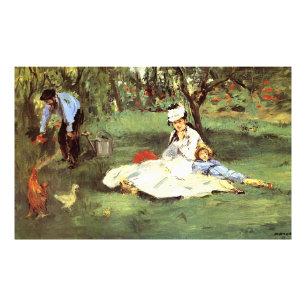 Impression Photo La famille Monet dans son jardin Edouard Manet