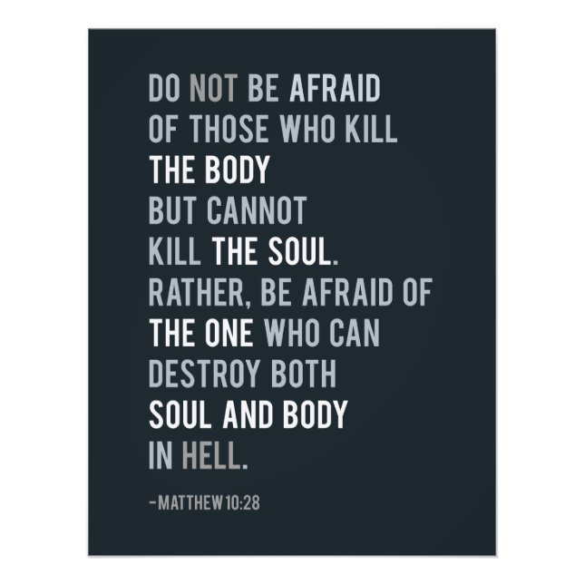 Impression Photo La foi chrétienne Bible Verse matthew 10:28 Vérité (Devant)