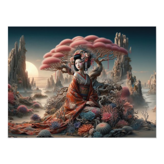 Impression Photo La geisha et l'arbre corail  (Devant)