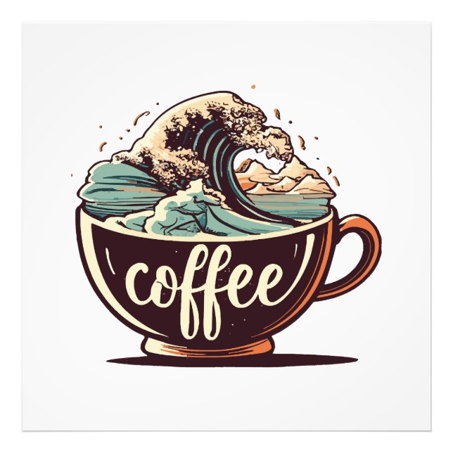 Impression Photo La Grande Vague De Café (Devant)