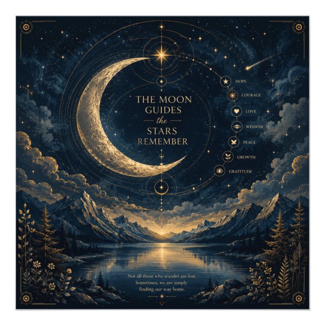 Impression Photo La Lune Guide, Les Étoiles Se Souviennent Céleste (Devant)