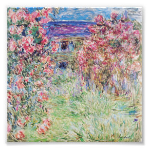 Impression Photo La maison dans le jardin rose de Claude Monet,