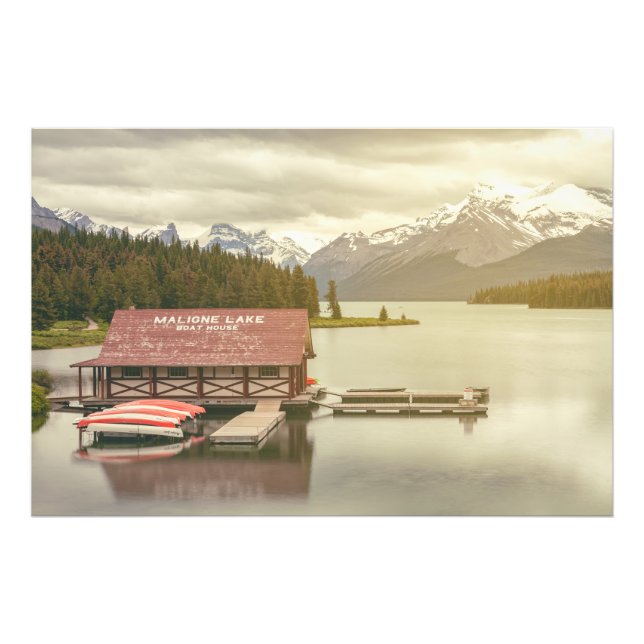 Impression Photo La maison de bord du lac Maligne (Devant)