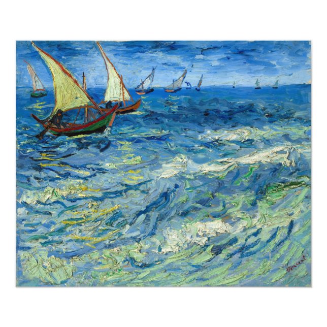 Impression Photo La mer aux Saintes-Maries par Vincent van Gogh (Devant)